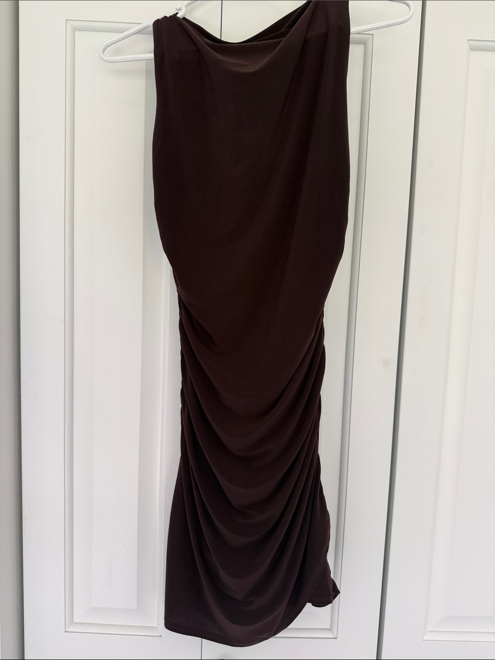 nine britton Brown Draped Dress